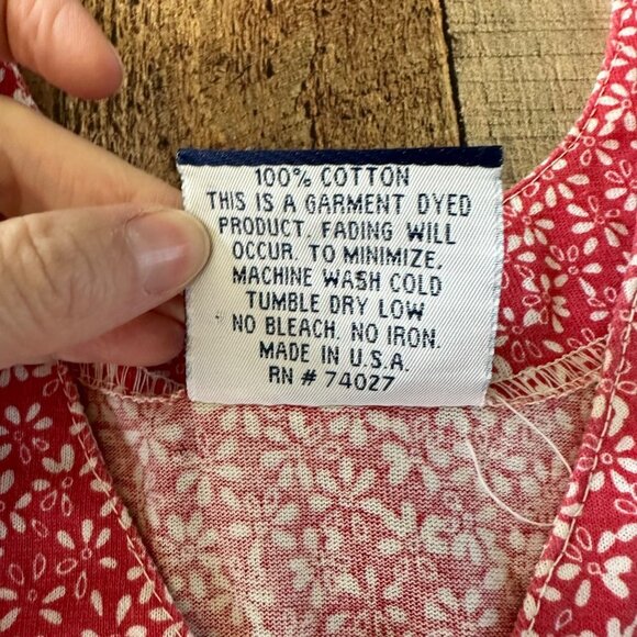 Gimmie Womens Vintage Pink and White Floral Tank Top with Button Detail -M - Picture 5 of 7